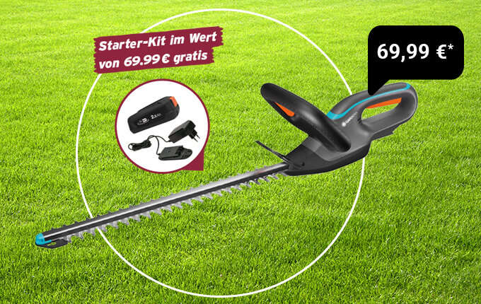 GARDENA Akku Heckenschere „EasyCut 45 18V P4A“ inkl. Starter Kit